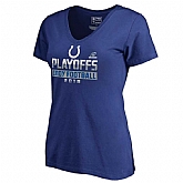Women Colts Blue 2018 NFL Playoffs Indy Football T-Shirt